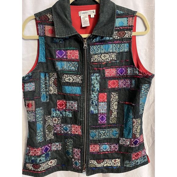 Coldwater Creek Jackets & Blazers - Coldwater‎ Creek denim patchwork vest zip front Size Small